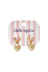 Earrings with heart charm and pearl