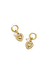 Earrings with heart charm and pearl