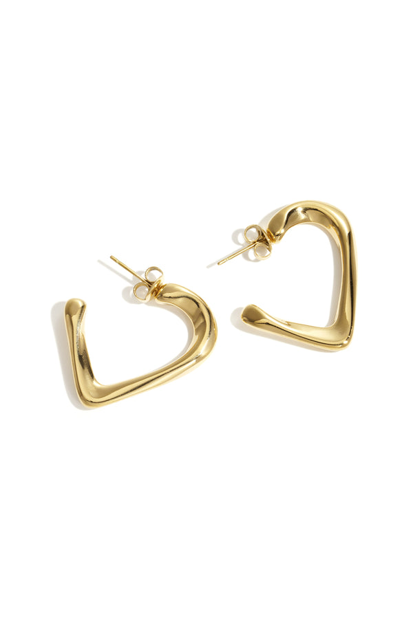 Hoop Earrings Heart Simple Daily Simple Series Women's jewelry