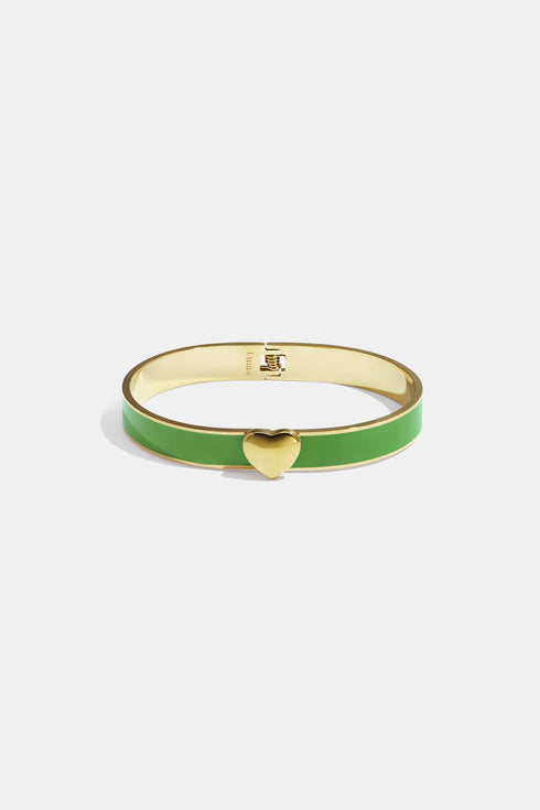 Stainless Steel Colorful Heart Bangles - 0.9cm