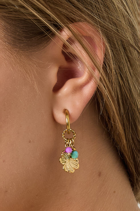 Flower Happy Charm earrings