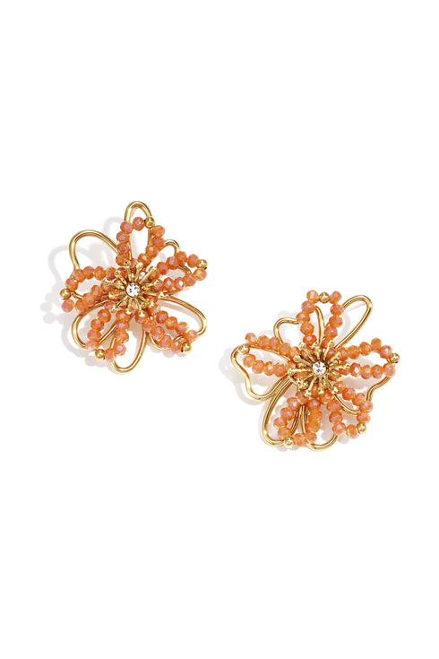 Stainless Steel Stud Earrings Flower Casual Daily Simple Series Women's jewelry