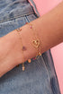 Bracelet with playful heart, beads and pearl