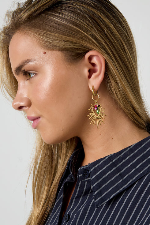 Shining Heart Happy Charm earrings