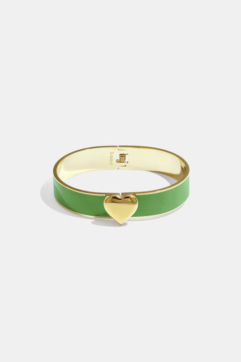 Stainless Steel Colorful Heart Bangles - 1.3cm