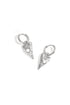Small earrings with long heart charm with pearl