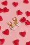 Earrings with flowers and heart pendants