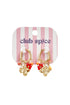 Earrings with various dangling beads