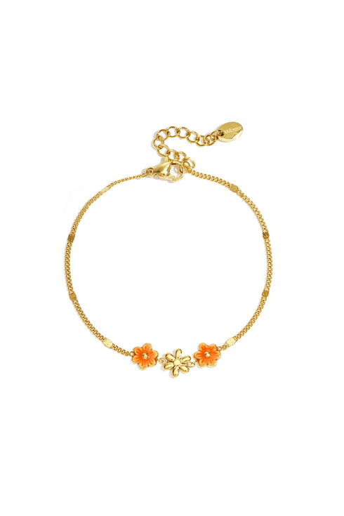Bracelet with colored flowers