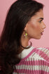 Oval hoop earrings with sun and bead charms
