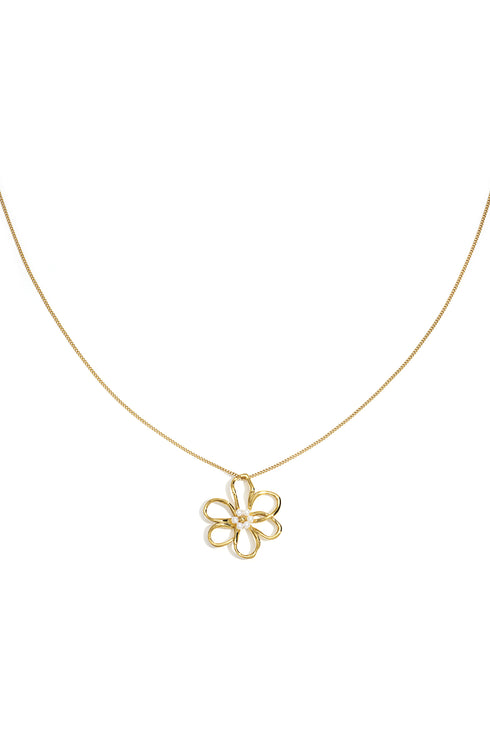 Stainless Steel Long Necklaces Flower Casual Daily Simple Series Women's jewelry