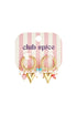 Earrings with dangling beads and heart
