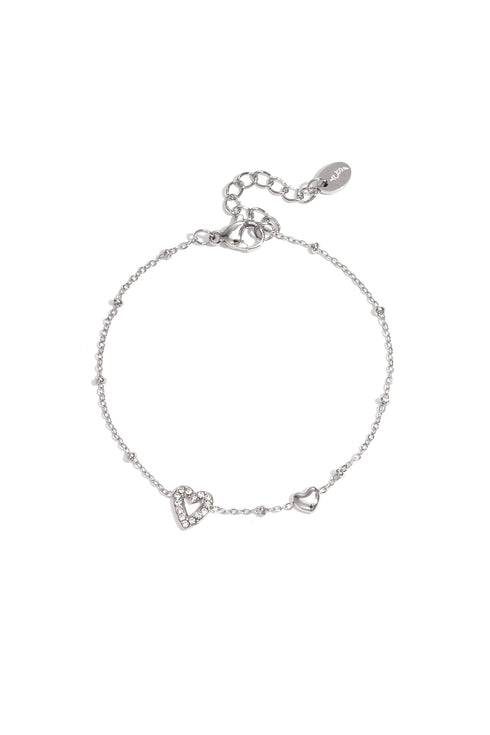 Bracelet with hearts, colored stones, and dots