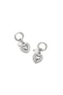 Earrings with heart charm and pearl