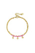 Double bracelet with beads and heart charms
