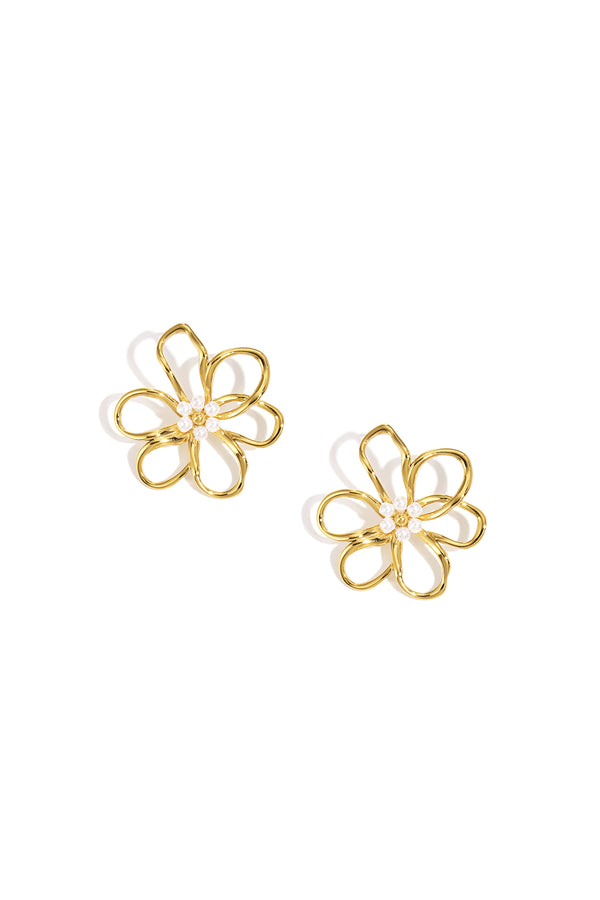 Stainless Steel Stud Earrings Flower Casual Daily Simple Series Women's jewelry