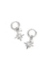 Earrings with pearl and star pendants