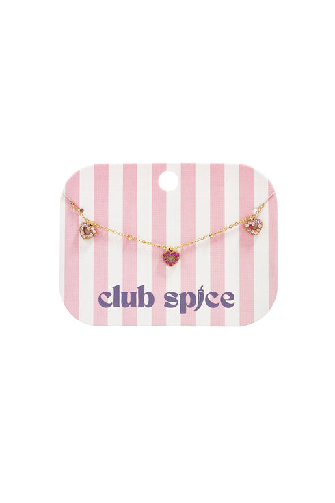 Bracelet with pink stones in hearts
